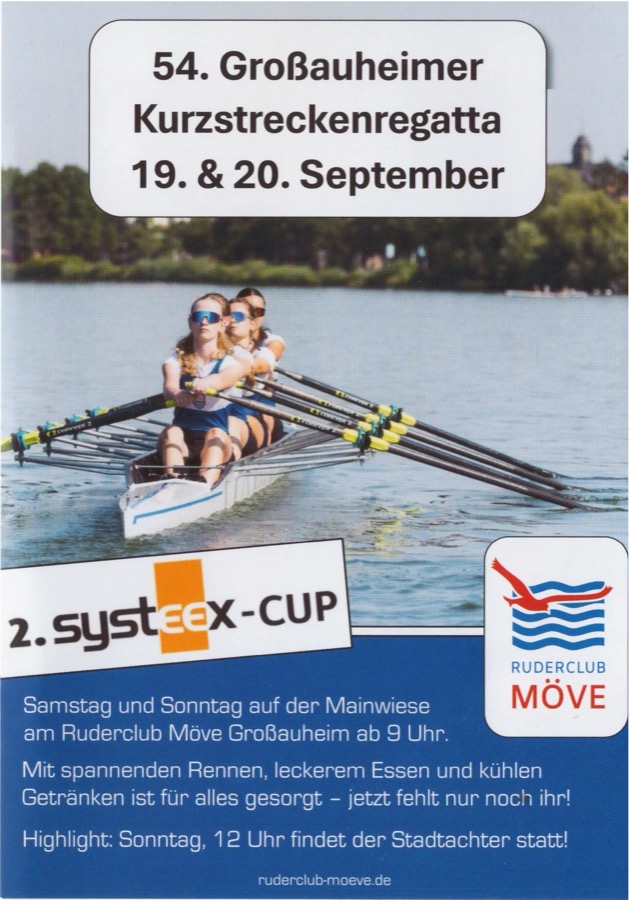 Plakat 54. Großauheimer Kurzstreckenregatta am 19. und 20. September – 2. systeex-CUP